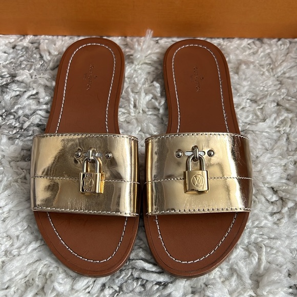 Louis Vuitton Lock It Flat Mule Sandals - Picture 2 of 5